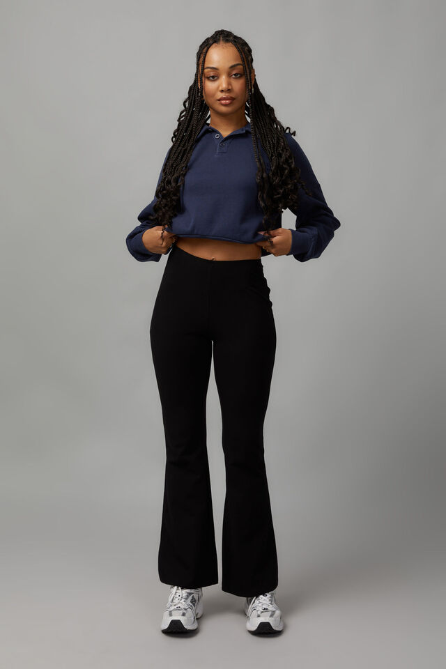 Flare Pull On Pant, BLACK