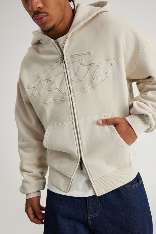 Notion Zip Thru Hoodie, NTN WASHED PEBBLE/NTN LOGO