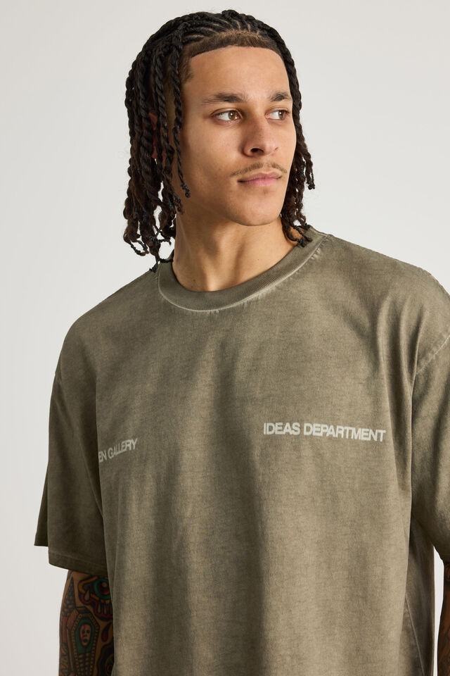 Open Gallery Box Fit Tshirt, OG KHAKI MIST OVERDYED/IDEAS DEPT