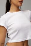 Cropped Fitted Tee, WHITE - alternate image 2