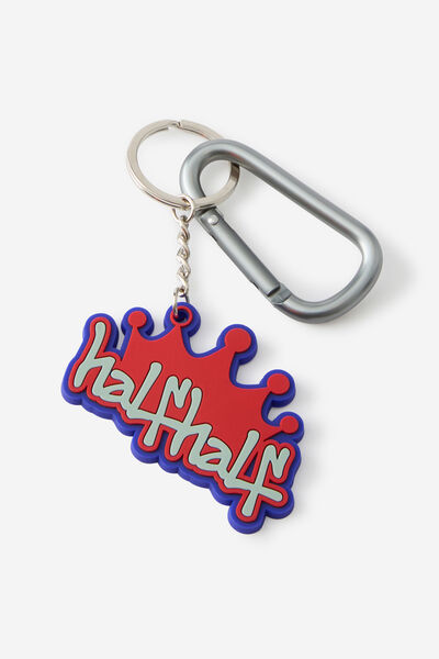 Half Half Key Ring Carabiners, HALF HALF RED BLUE CROWN