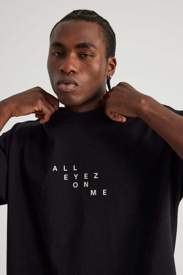 Archive Music Merch T Shirt, LCN BRA BLACK/TUPAC STEPPED