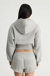 Authentics Shrunken Zip Through Hoodie, GREY MARLE - example image 3