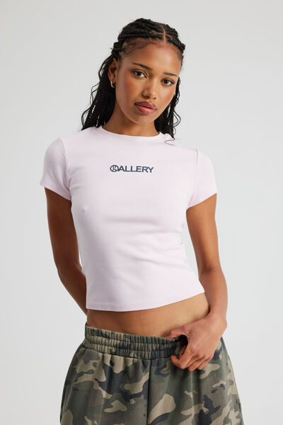 Fitted Graphic Tee, WASHED PINK / OG