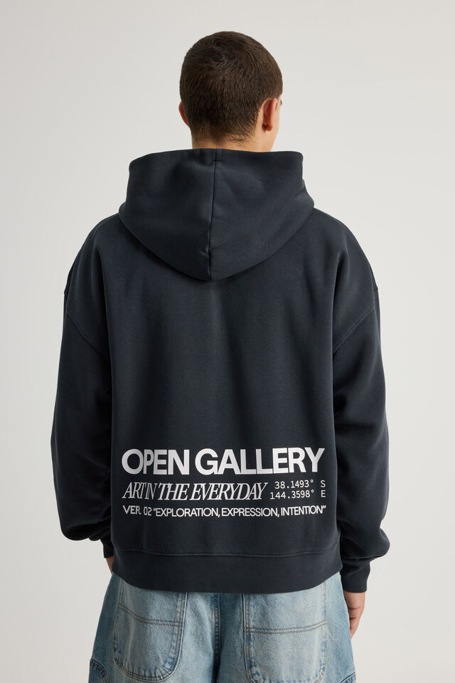 Open Gallery Zip Thru Hoodie, OG WASHED ICED LAGOON/LIVING IDEAS