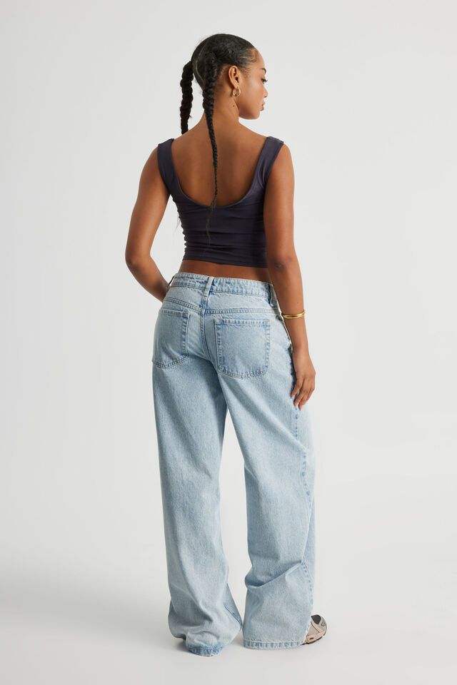 Mid Rise Baggy Jean, FADED BLUE