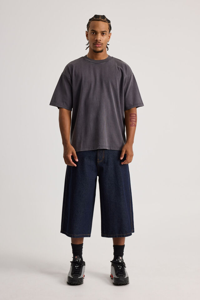 Heavy Weight Box Fit Tshirt, WASHED BLACK