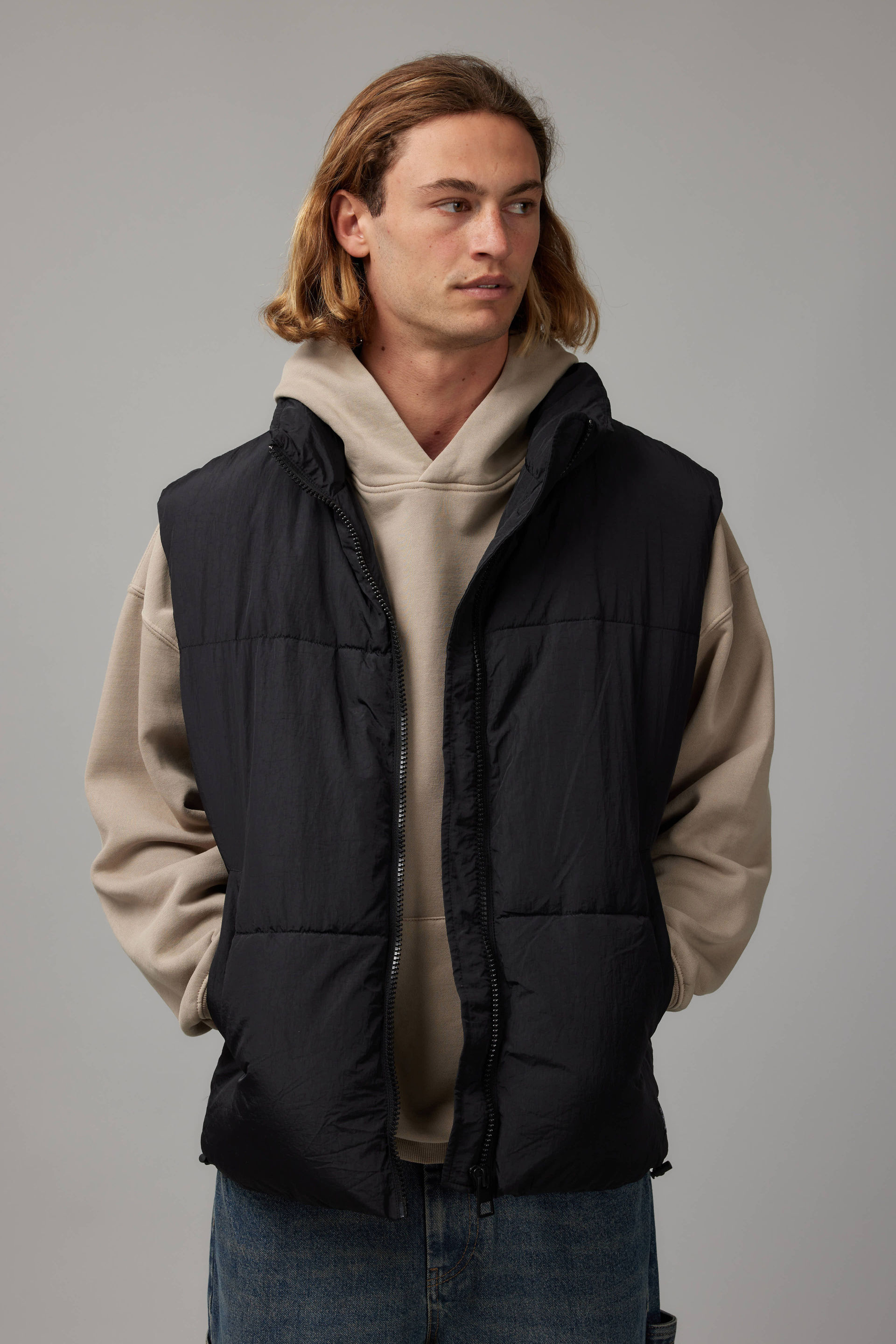 Jean puffer vest online