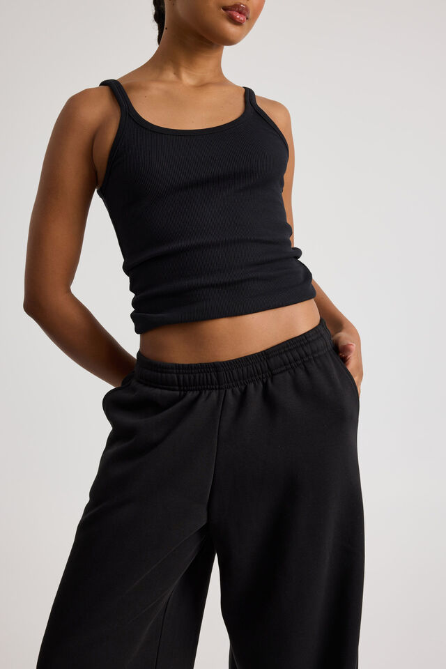 Ultra Baggy Trackpant, BLACK