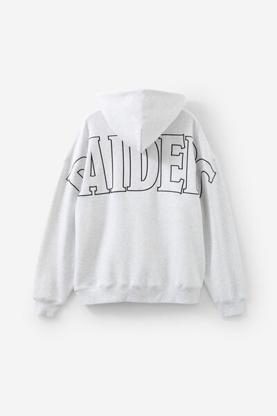 Nfl Hoodie, LCN NFL SILVER MARLE/RAIDERS SUPERSCRIPT