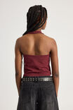 Scoop Neck Halter Top, WASHED BOARDEAUX - alternate image 3
