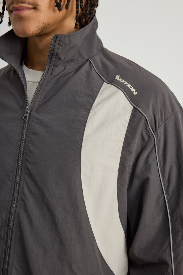 Notion Panelled Shell Jacket, NTN CHARCOAL/TAUPE