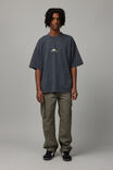 Half Half Heavyweight Box Fit Graphic Tshirt, WASHED SLATE/NEW YORK WORKERS CLUB - example image 3