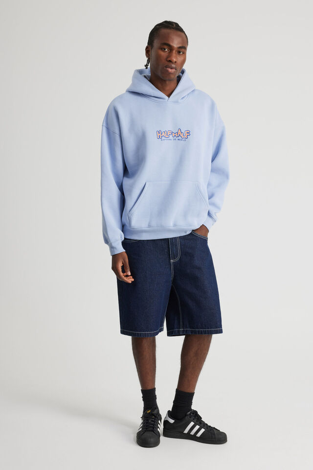 Half Half Hoodie, HH BLUE CHALK/WIPEOUT