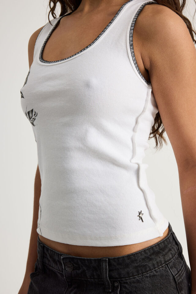 Notion X Smolbrat Graphic Tank, WHITE/SMOLBRAT ROSE