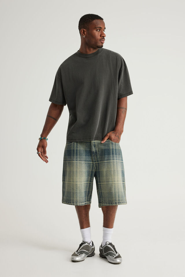 Notion Relaxed Baggy Denim Short, UNDERGROUND CHECK
