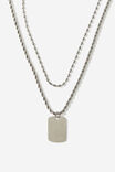 Notion Layered Tag Necklace, SILVER - example image 2