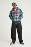 Half Half Zip Thru Hoodie, HH GREEN CHECK/GRAFFITI - example image 4