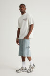 Half Half Painter Baggy Denim Short, DAY BLUE - alternate image 4