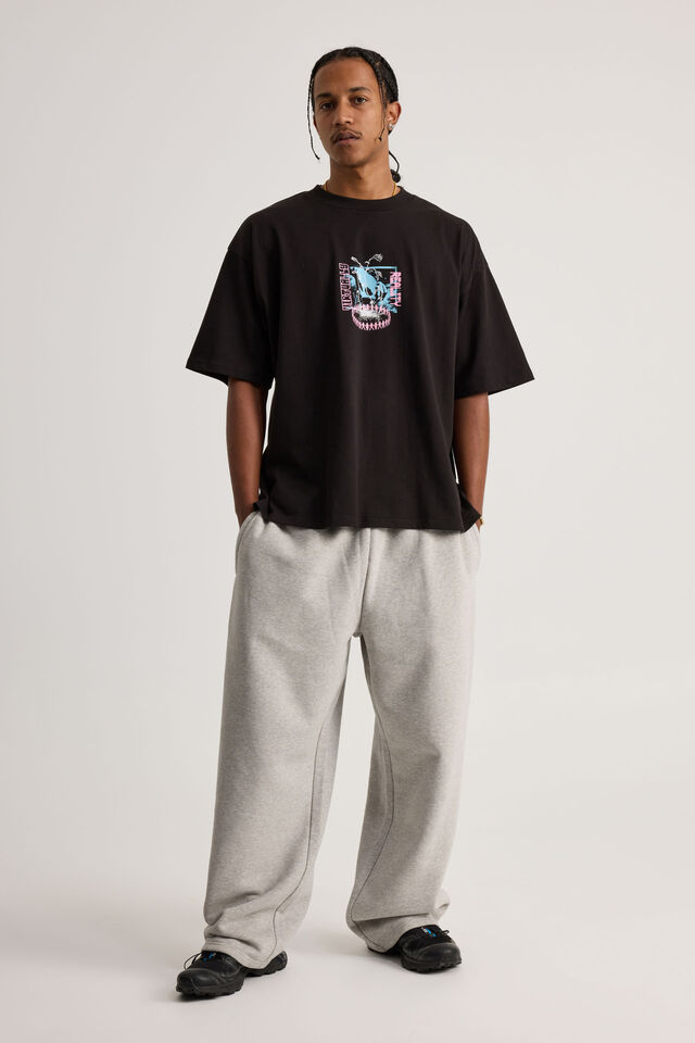 Half Half Heavyweight Box Fit Graphic Tshirt, HH BLACK/VIRTUAL WORLD