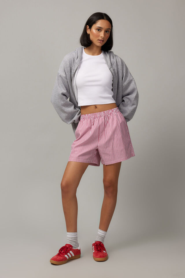 Tilly Boxer Short, PINK STRIPE
