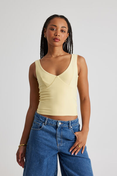 Sienna Low Back Tank, BUTTER YELLOW
