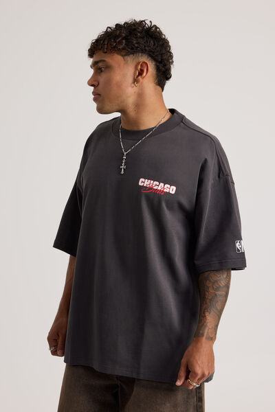 Heavy Weight Box Fit Nba Tshirt, LCN NBA BULLS SLATE/CENTRAL DIVISON