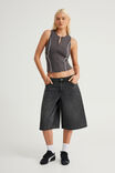 Mega Baggy Jort, DARK SILENCE/EMBROIDERY - example image 2