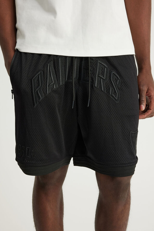 Nfl Basketball Short, LCN NFL BLACK STEALTH RAIDERS/COLLEGIATE CRV