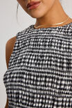 Ella Shirred Tank, BLACK GINGHAM - alternate image 4