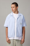 Boxy Cropped Short Sleeve Shirt, CAROLINA BLUE OXFORD - alternate image 2