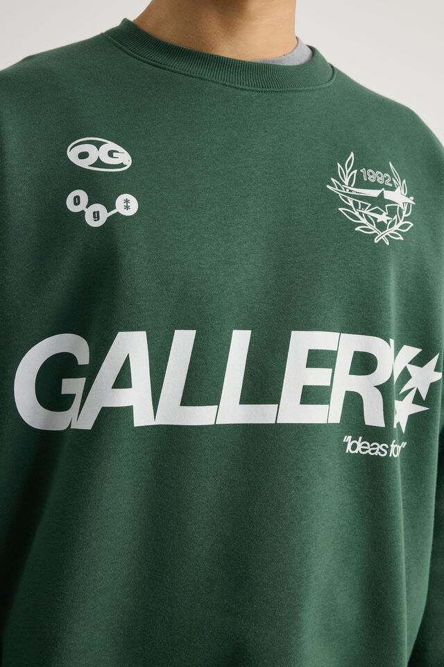 Open Gallery Crew, OG BOTANICAL GREEN/WHITE CREST