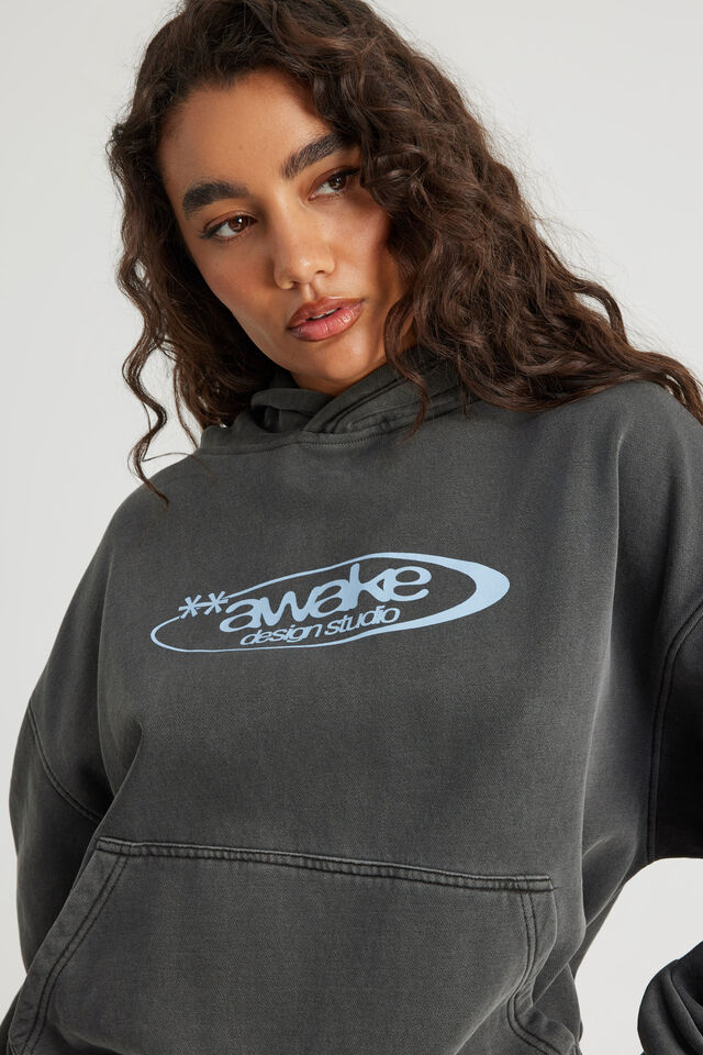 Chloe Hoodie, WASHED BLACK/AWAKE