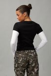 Music Merch Skate Layered Tee, LCN BRA ROLLING STONES ER / WASHED BLACK - alternate image 3