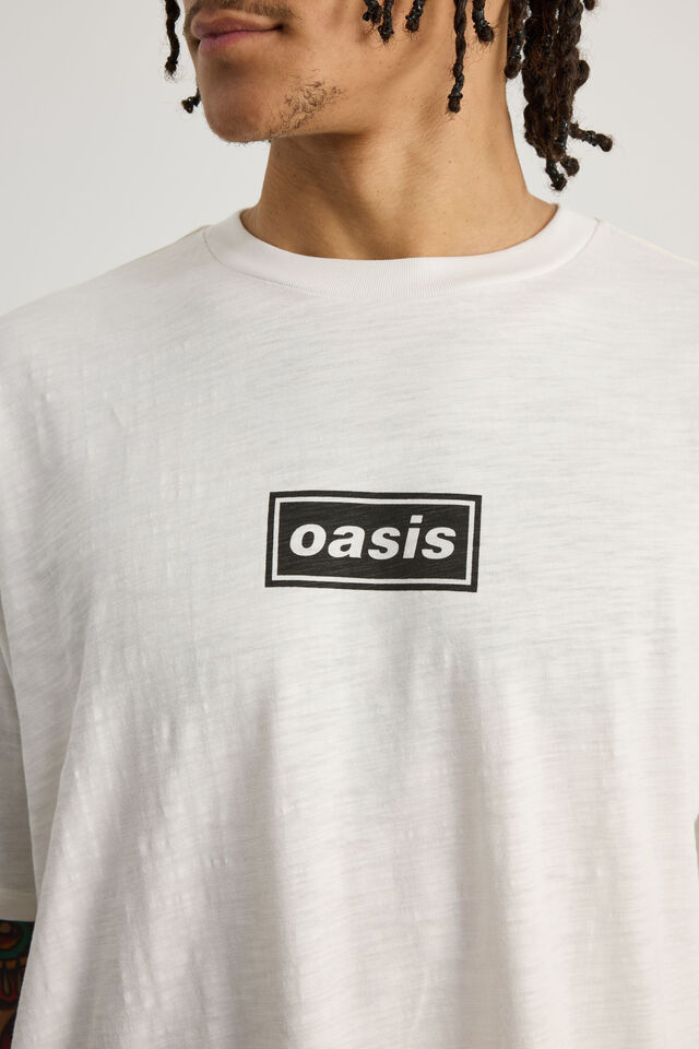 Box Fit Music Merch T Shirt, LCN OAS CLOUD//OASIS DEFINITELY BAND
