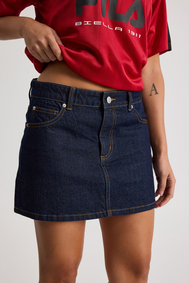 The Everyday Denim Skirt, RAW INDIGO