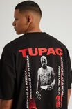 Box Fit Music Merch T Shirt, LCN BRA BLACK/TUPAC AMBITIONZ - alternate image 4