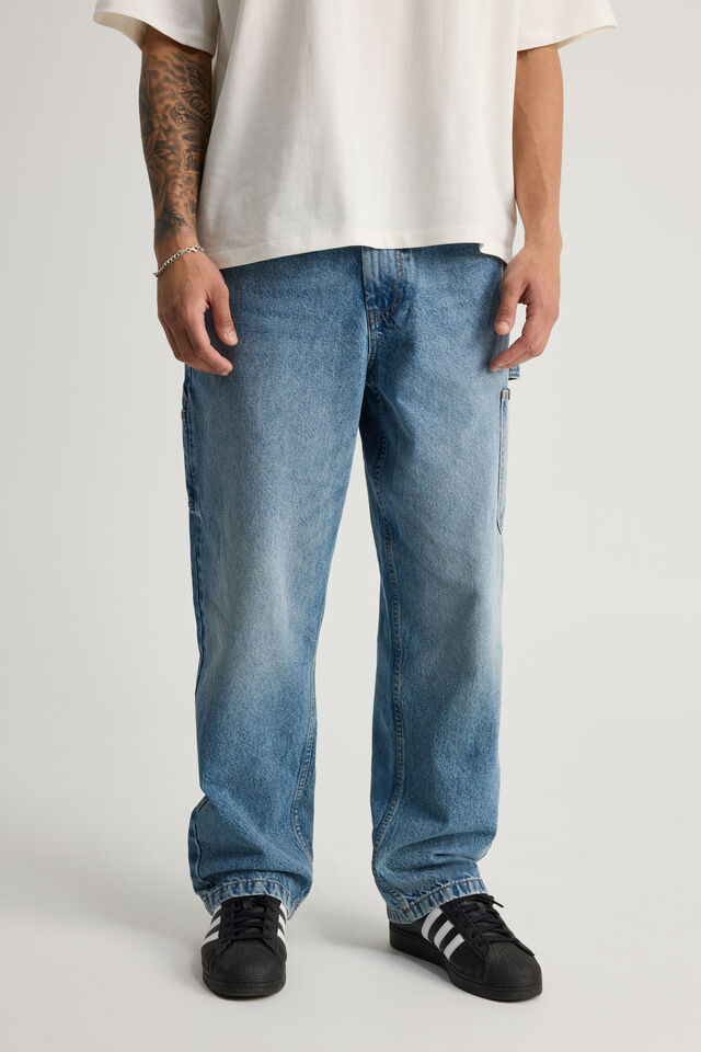 Half Half Baggy Painter Jean, MIDWEST BLUE