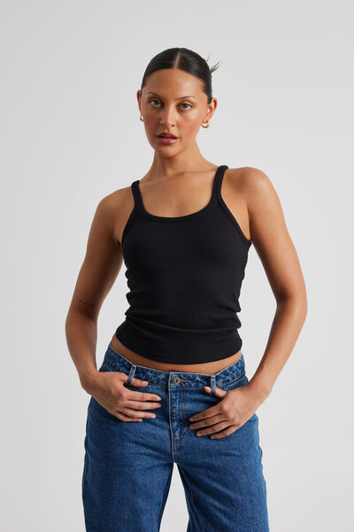 Longline Tank, BLACK
