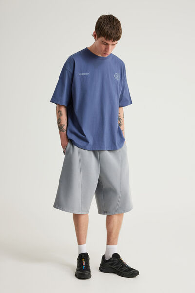 Baggy Track Short, NTN WASHED CONCRETE/PANEL
