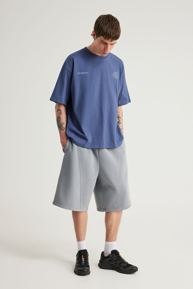 Baggy Track Short, NTN WASHED CONCRETE/PANEL