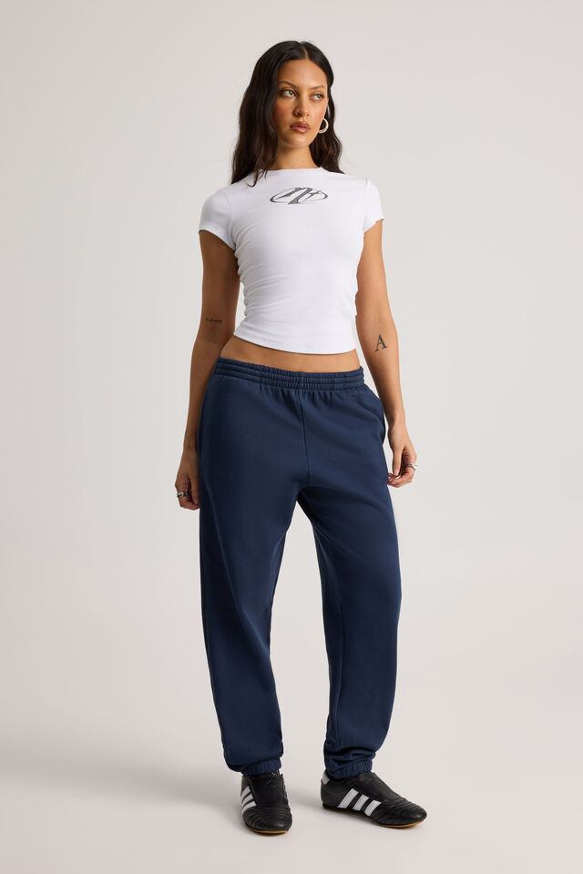 Cuffed Slouchy Trackpant, NAVY BLAZER