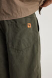 Half Half Pleated Woven Short, DEEP KHAKI - alternate image 5