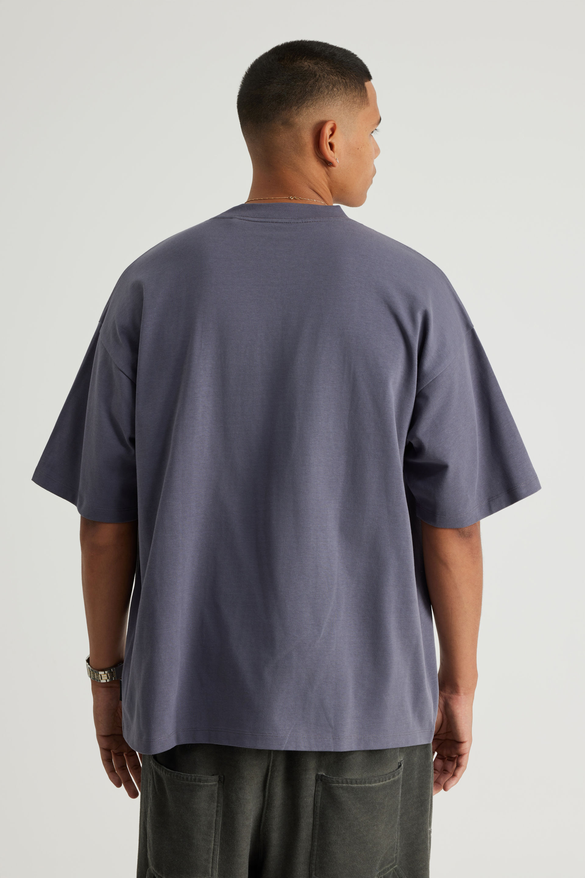 Men's Purple Authentics Heavy Weight Box Fit Tshirt | Factorie