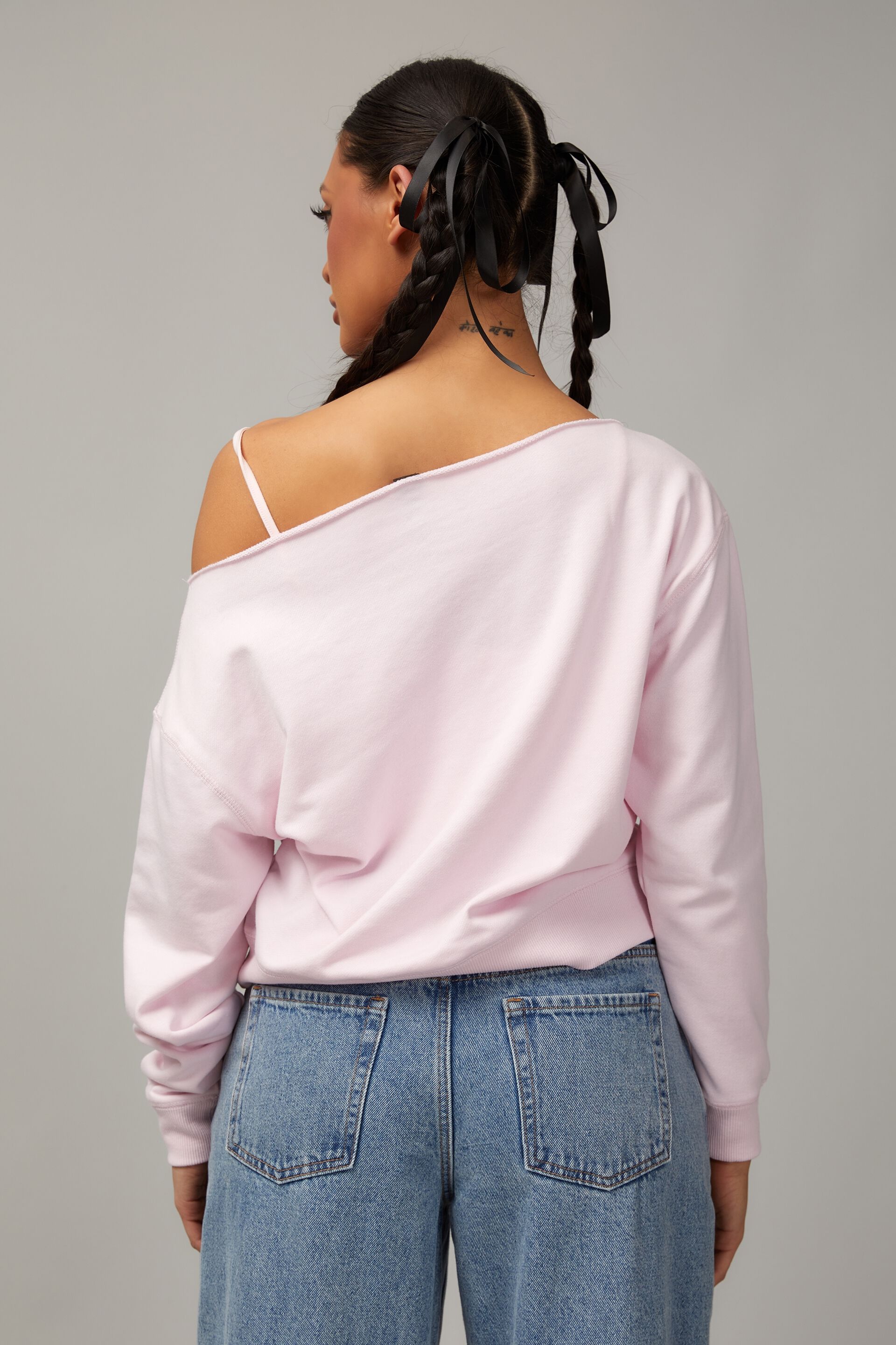 Slouchy Off Shoulder Crew