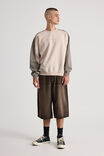 Half Half Piped Crew, HH WASHED BEIGE/PANELLED Y2K - alternate image 2