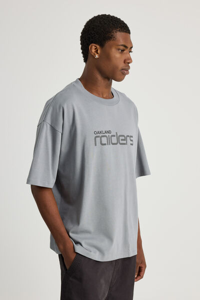 Heavyweight Box Fit Nfl Tshirt, LCN NFL CONCRETE/RAIDERS WORLDWIDE