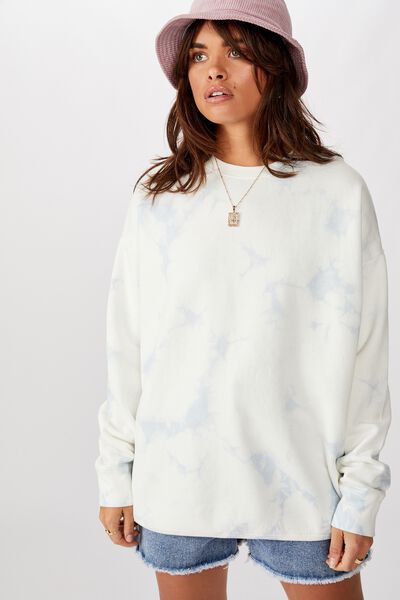 Oversized Tie Dye Sweater, LIGHT BLUE