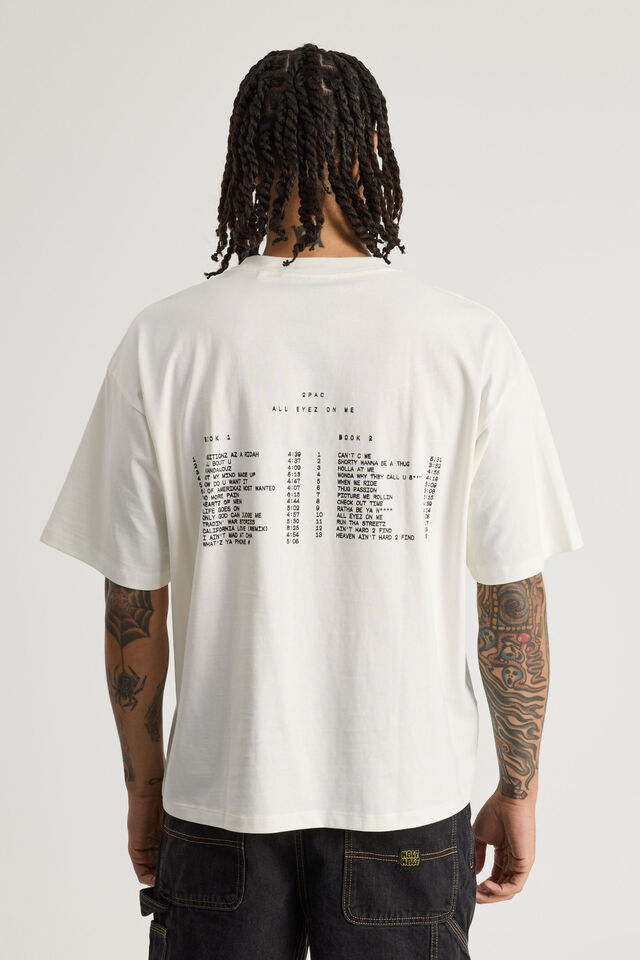 Box Fit Music Merch T Shirt, LCN BRA CLOUD/TUPAC ALLEYEZ TRACKLIST