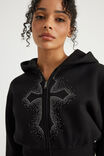 Notion Corset Zip Through Hoodie, NTN BLACK/UNHOLY - example image 4